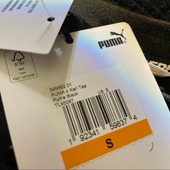 PUMA X KARL LAGERFELD LOGO TEE SZ SMALL - Picture 10 of 11